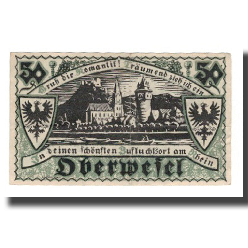 Geldschein, Deutschland, Oberwesel Stadt, 50 Pfennig, paysage, 1921, 1921-03-18