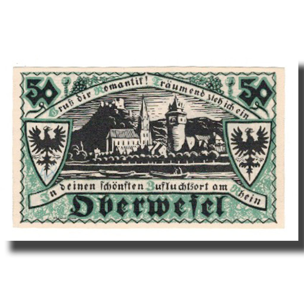 Banconote, Germania, Oberwesel Stadt, 50 Pfennig, paysage 1, 1921, 1921-03-18