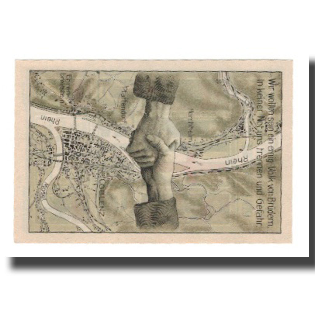 Geldschein, Deutschland, Pfaffendorf bei Coblenz Gemeinde, 50 Pfennig, carte