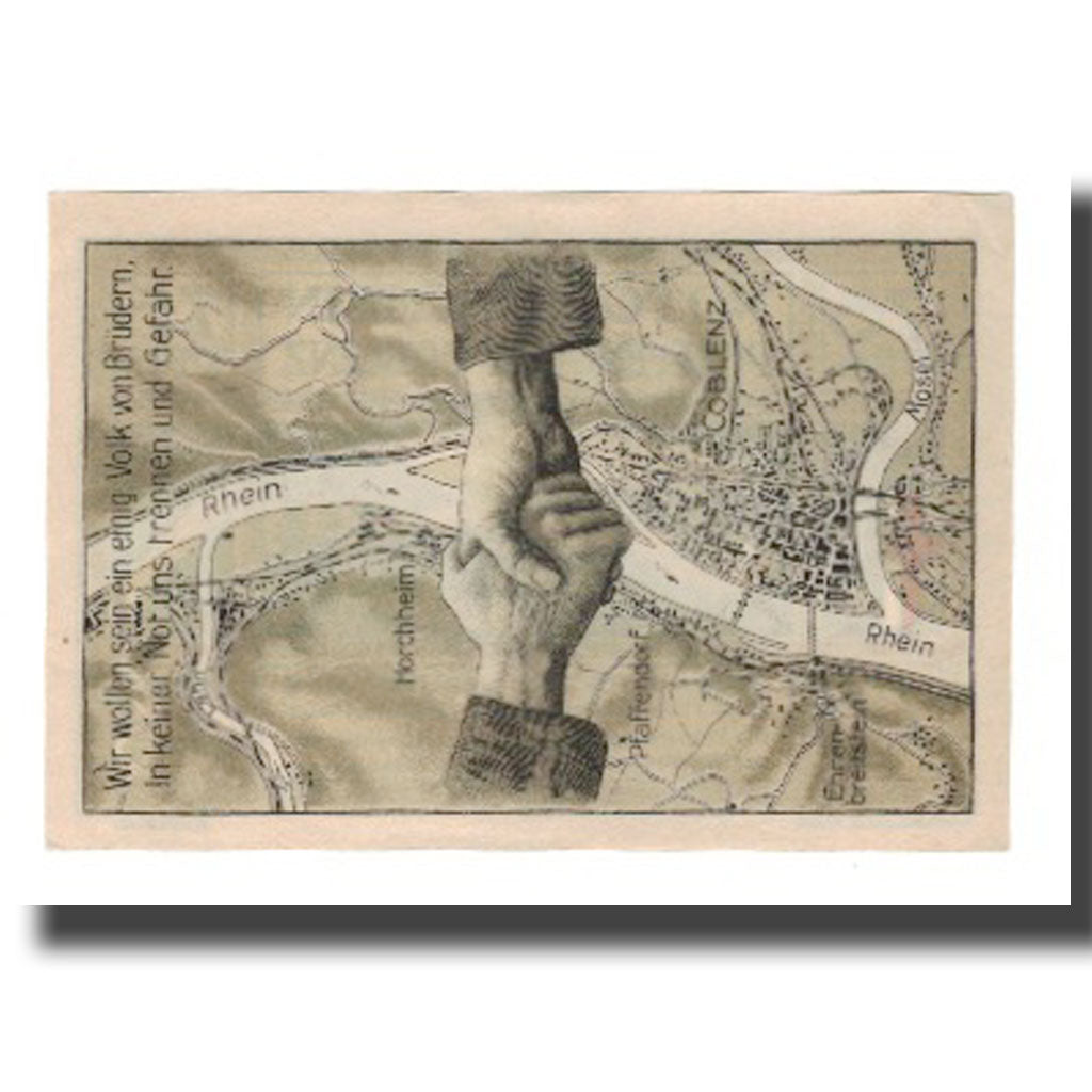 Geldschein, Deutschland, Pfaffendorf bei Coblenz Gemeinde, 75 Pfennig, carte 1