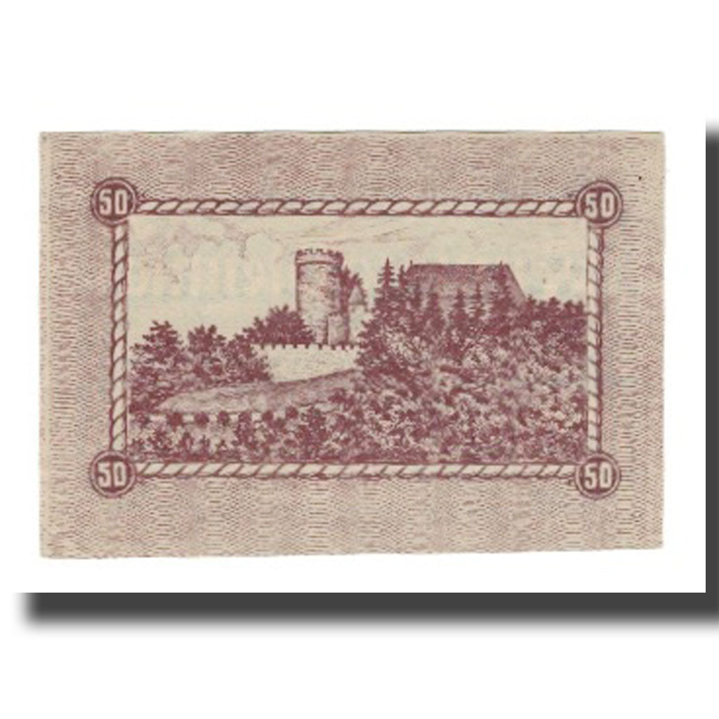 Geldschein, Deutschland, Biedenkopf Stadt, 50 Pfennig, paysage, VZ, Mehl:B43.1