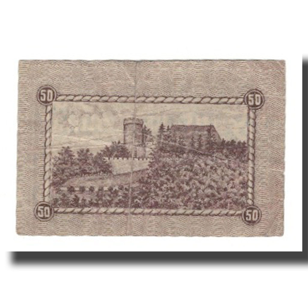 Geldschein, Deutschland, Biedenkopf Stadt, 50 Pfennig, paysage 3, S+, Mehl:B43.1