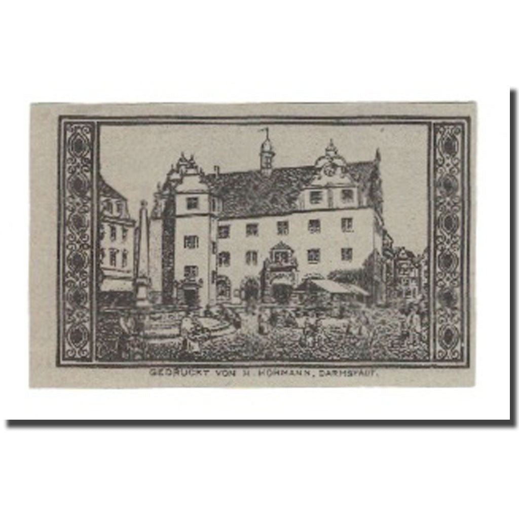 Geldschein, Deutschland, Darmstadt Stadt, 5 Pfennig, batiment 2, 1920