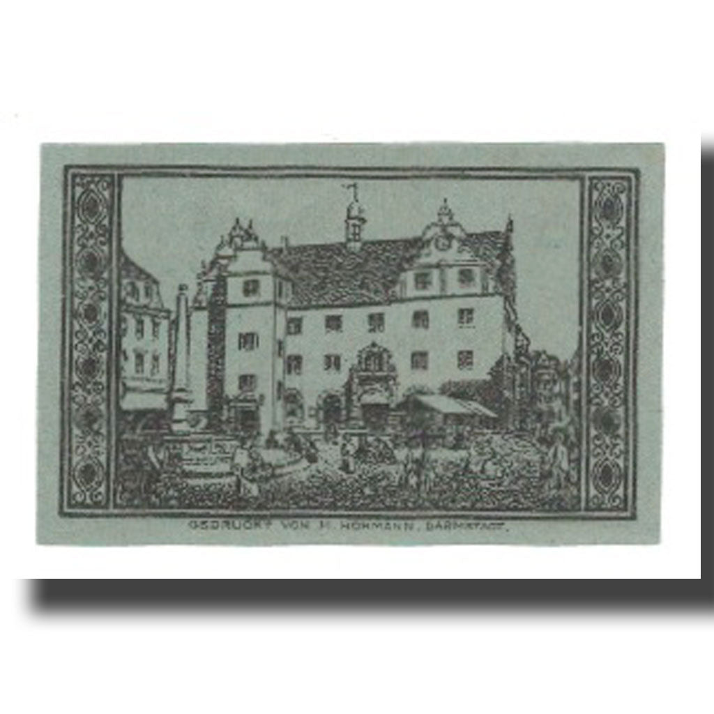 Geldschein, Deutschland, Darmstadt Stadt, 10 Pfennig, Batiment, 1920