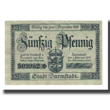 Banconote, Germania, Darmstadt Stadt, 50 Pfennig, batiment 1, 1919, 1919-02-01