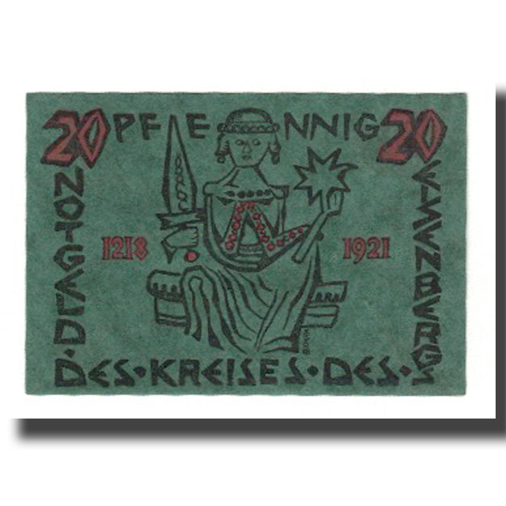 Geldschein, Deutschland, Eisenberg Kreis Sitz in Corbach, 20 Pfennig