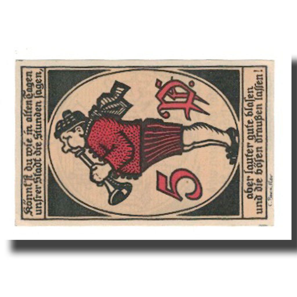 Geldschein, Deutschland, Eschwege Stadt, 5 Pfennig, personnage, 1920, VZ