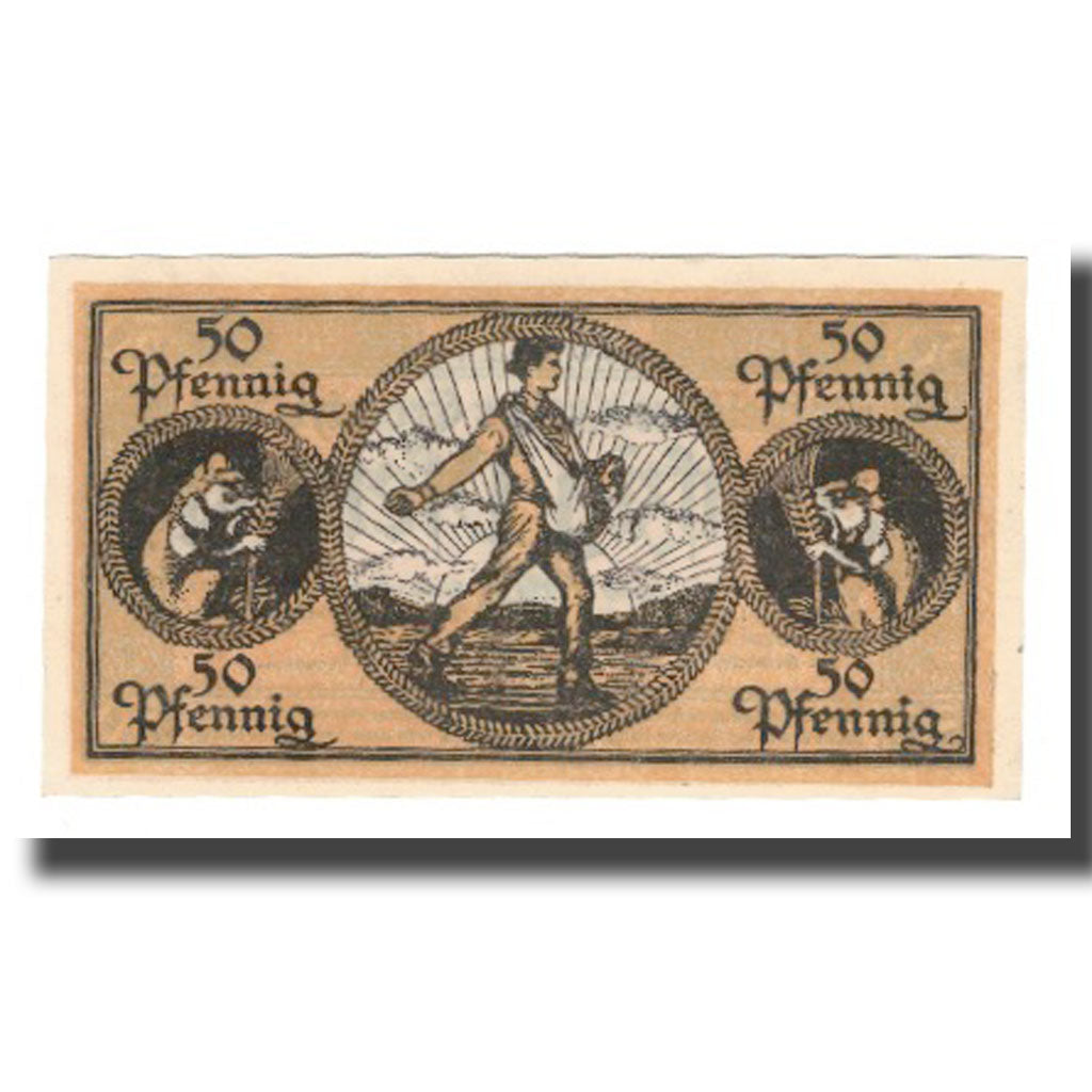 Geldschein, Deutschland, Erbach im Odenwald Kreis, 50 Pfennig, personnage, 1919
