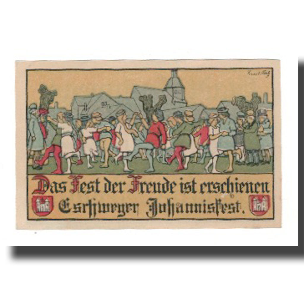 Geldschein, Deutschland, Eschwege Stadt, 50 Pfennig, personnage 1, 1920, SS+