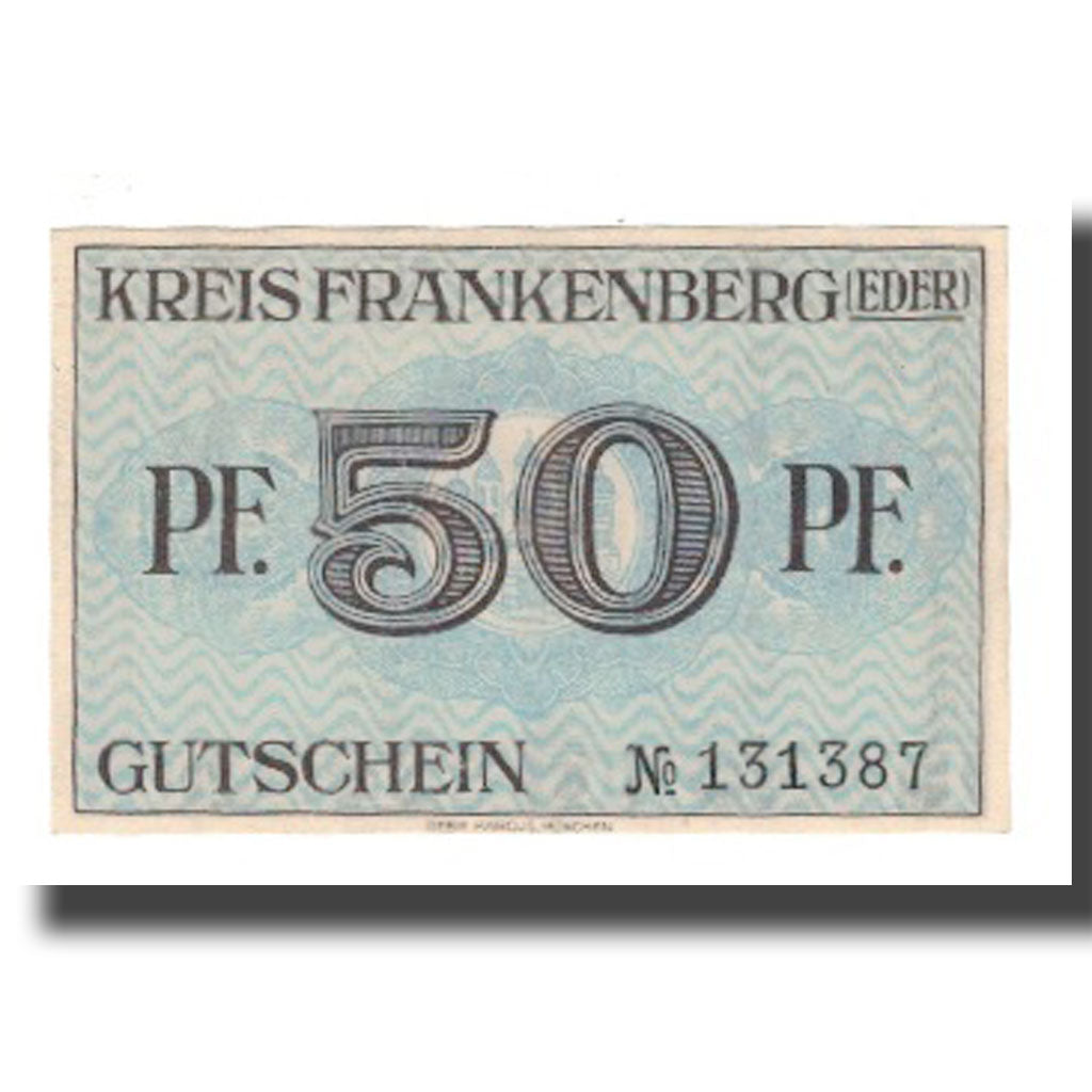 Geldschein, Deutschland, Frankenberg a. Eder Kreis, 50 Pfennig, valeur faciale