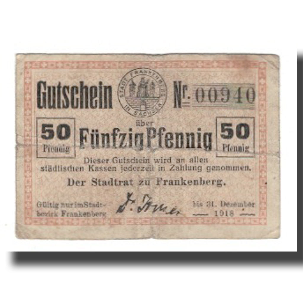 Banknote, Germany, Frankenberg a. Eder Kreis, 50 Pfennig, N.D, 1918, 1918-12-31