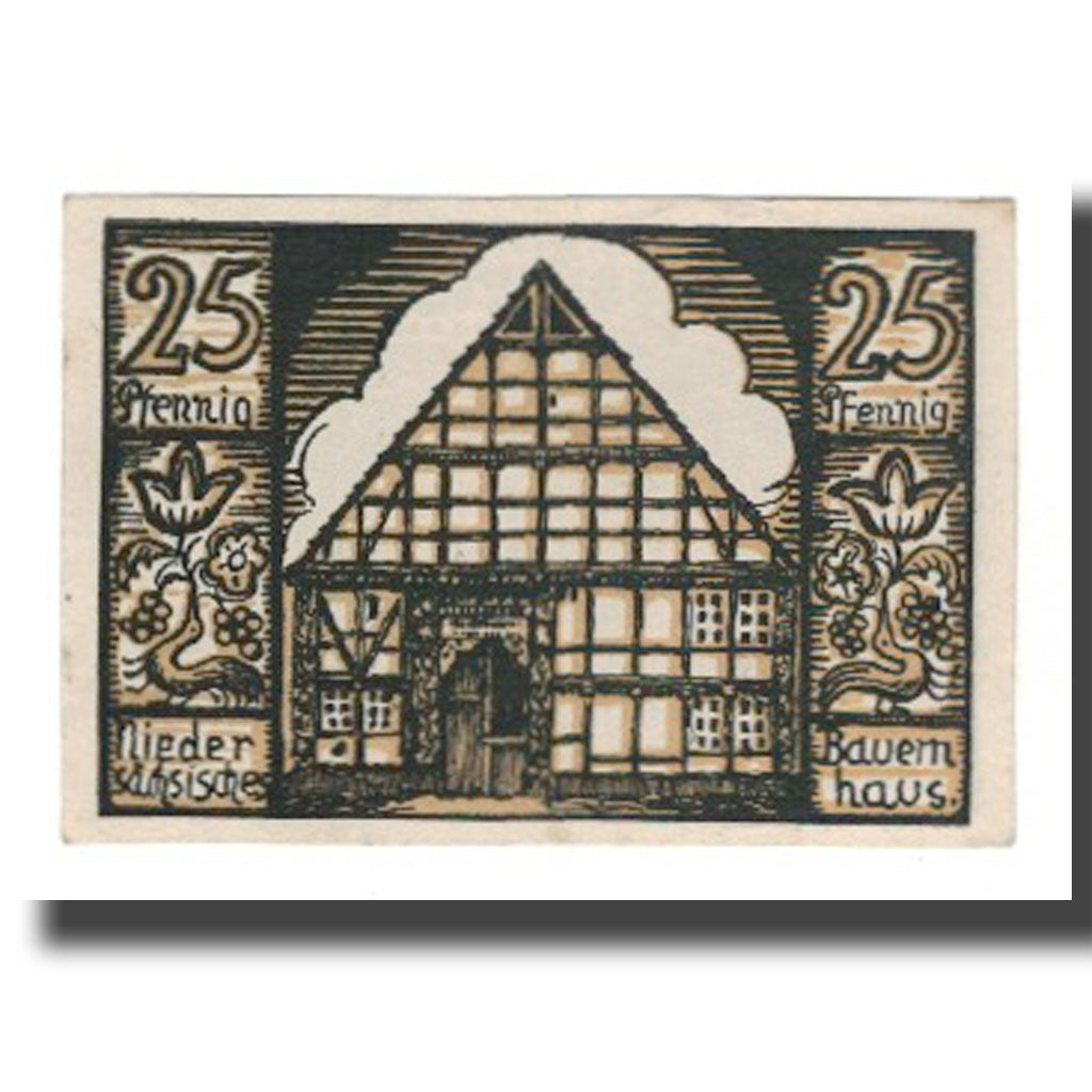 Geldschein, Deutschland, Hofgeismar Kreissparkasse, 25 Pfennig, Maison, Undated