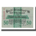 Geldschein, Deutschland, Frankfurt am Main Stadt, 50 Pfennig, Blason, 1917
