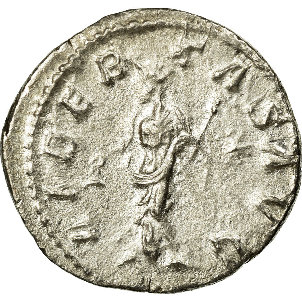 Moneta, Elagabalus, Denarius, AU(50-53), Srebro, Cohen:90