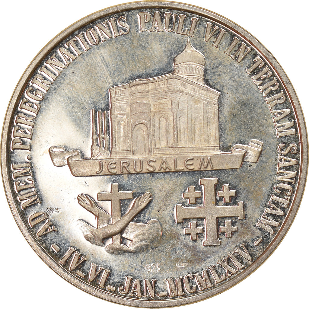 Vatican, Médaille, Paul Vi à Jérusalem, Religions & beliefs, 1964, Mina