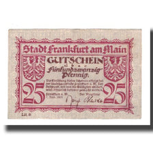 Billet, Allemagne, Frankfurt am Main Stadt, 25 Pfennig, paysage, 1917