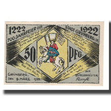 Banknote, Germany, Grünberg Stadt (Deutschland Hessen), 50 Pfennig, Batiment