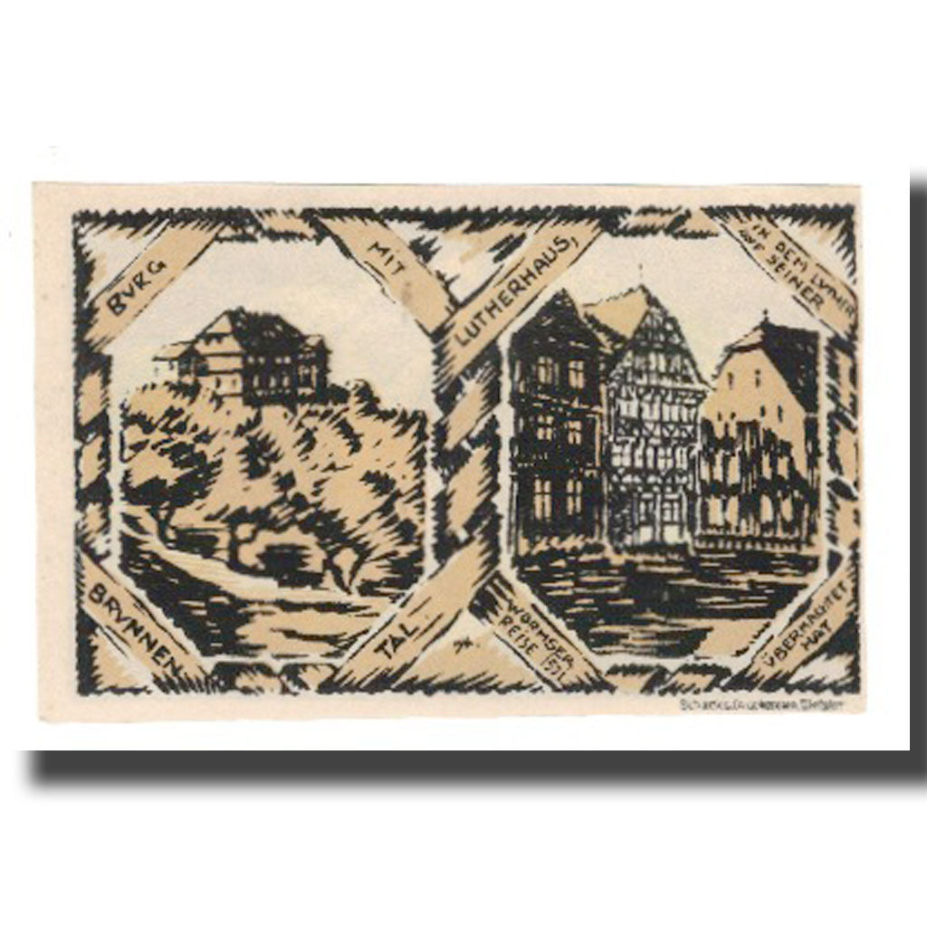 Banknote, Germany, Grünberg Stadt (Deutschland Hessen), 50 Pfennig, Batiment