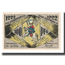 Banknote, Germany, Grünberg Stadt (Deutschland Hessen), 100 Pfennig, paysage