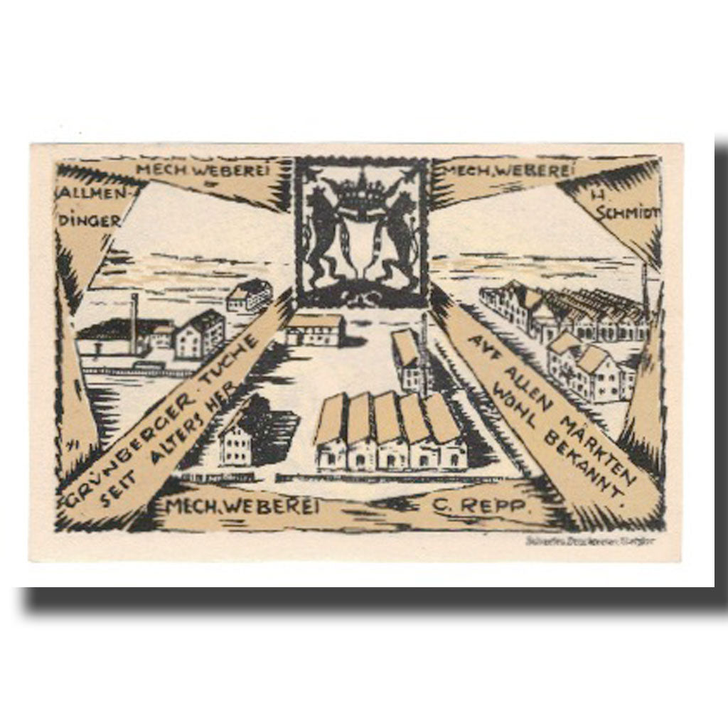 Biljet, Duitsland, Grünberg Stadt (Deutschland Hessen), 200 Pfennig, paysage