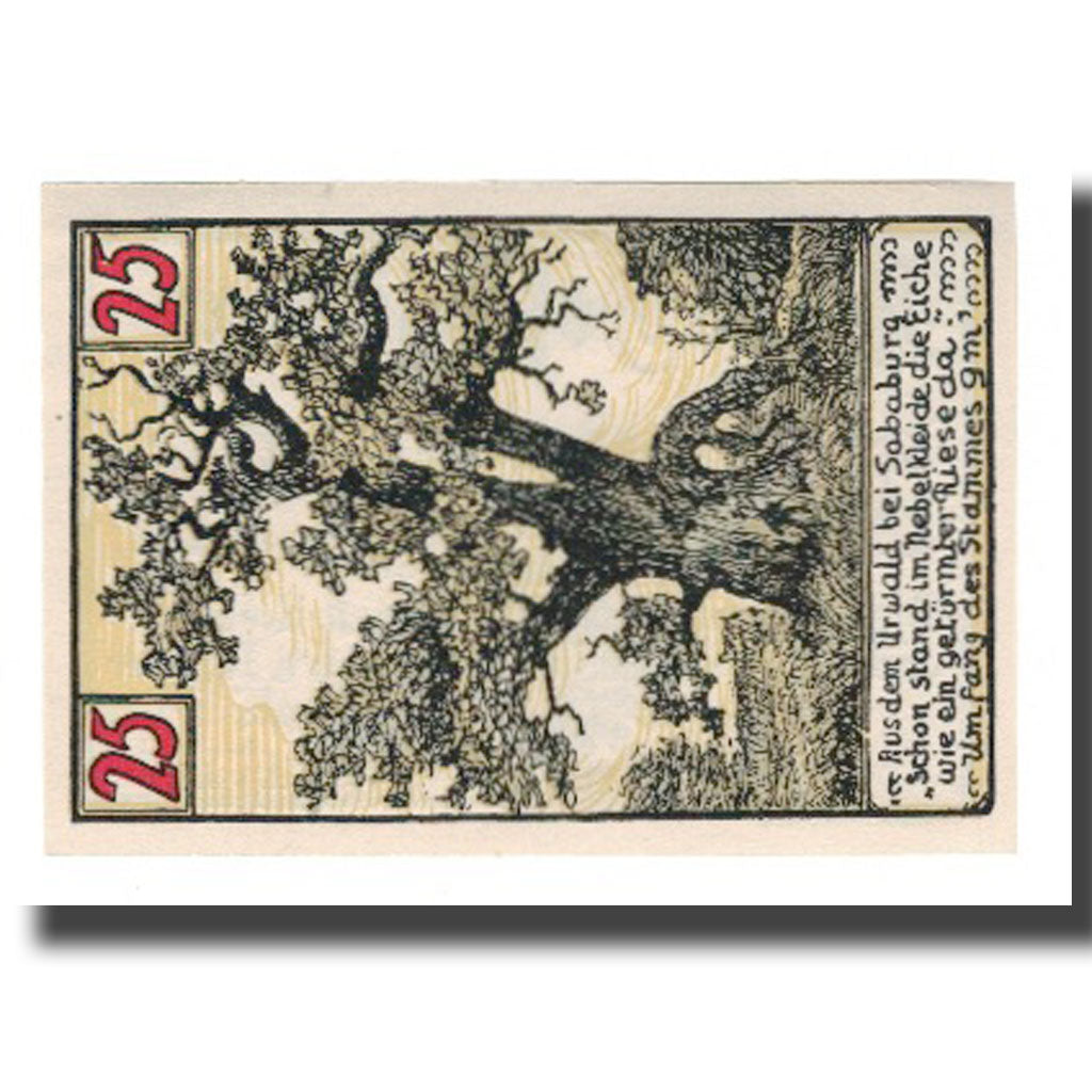 Geldschein, Deutschland, Hofgeismar Kreissparkasse, 25 Pfennig, arbre, Undated