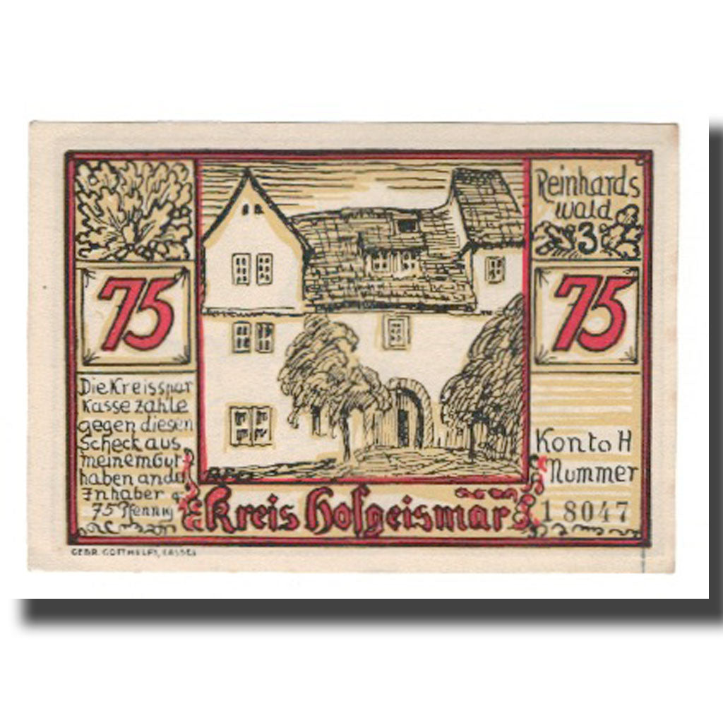 Banknote, Germany, Hofgeismar Kreissparkasse, 75 Pfennig, Batiment, Undated