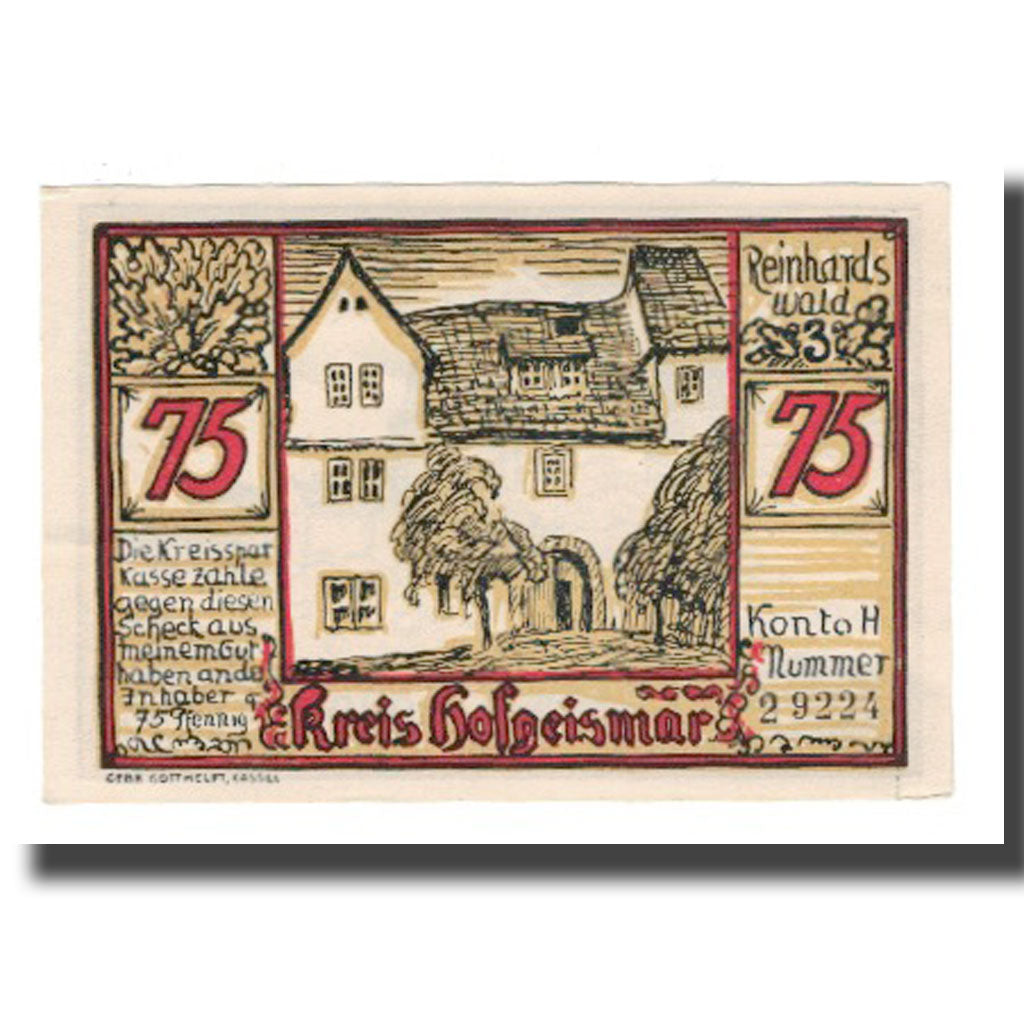 Banknote, Germany, Hofgeismar Kreissparkasse, 75 Pfennig, batiment 1, Undated