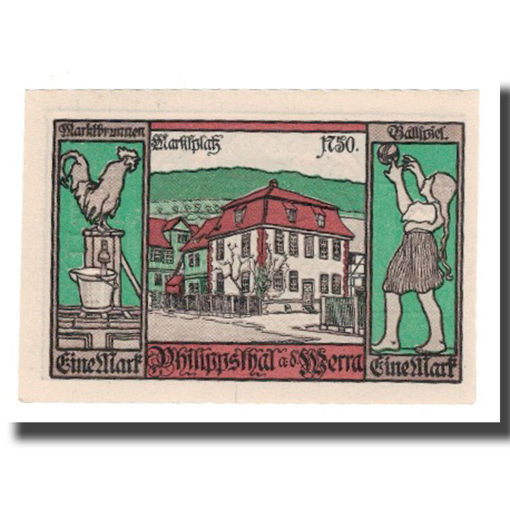 Banknote, Germany, Philippsthal a. Werra Gemeinde, 1 Mark, personnage, 1921