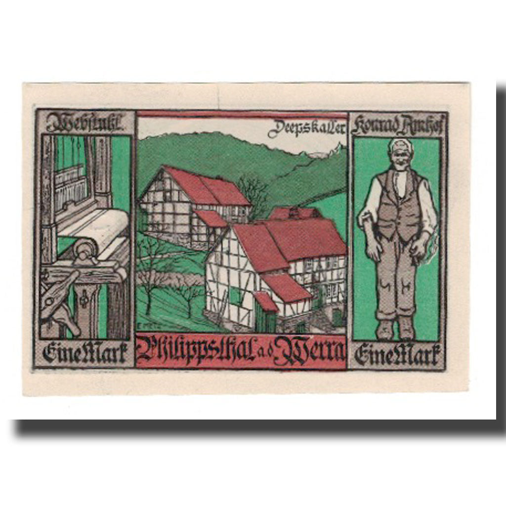 Banknote, Germany, Philippsthal a. Werra Gemeinde, 1 Mark, personnage 2, 1921