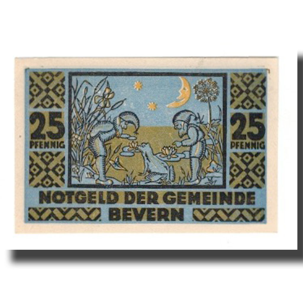 Geldschein, Deutschland, Bevern Gemeinde, 25 Pfennig, personnage, 1921