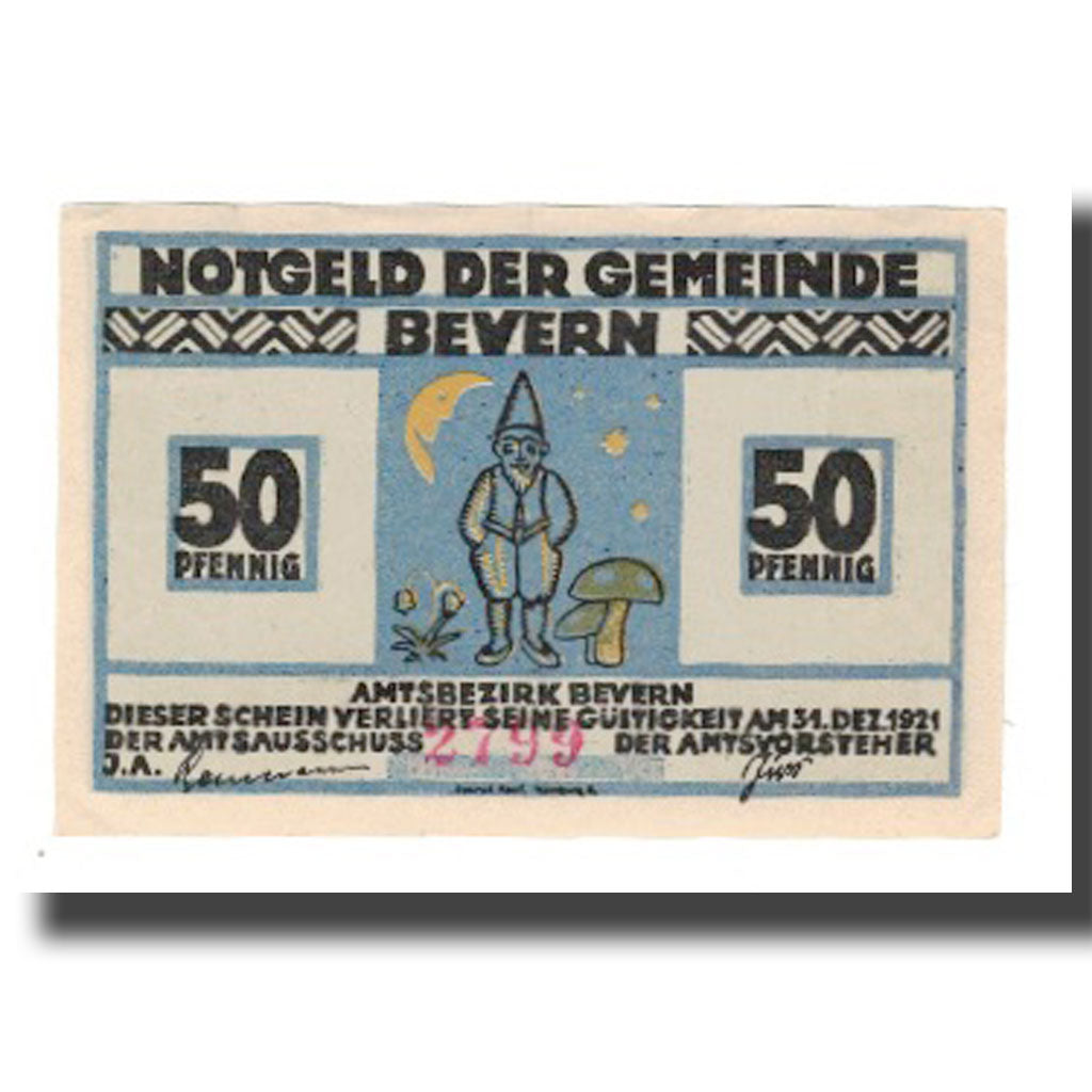 Banknote, Germany, Bevern Gemeinde, 50 Pfennig, personnage 3, 1921, 1921-12-31