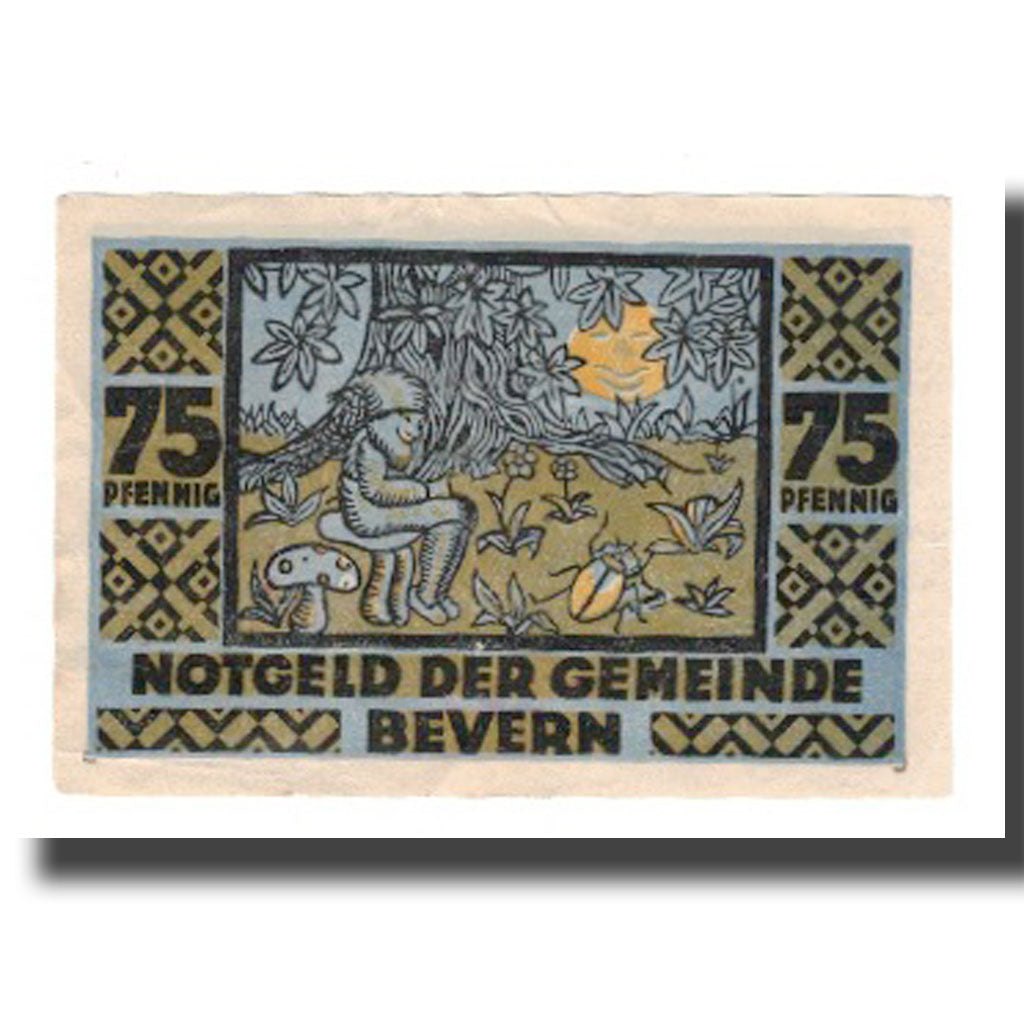 Banconote, Germania, Bevern Gemeinde, 75 Pfennig, personnage 4, 1921