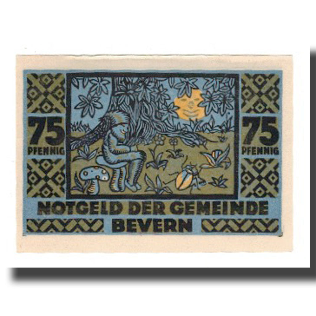 Banknote, Germany, Bevern Gemeinde, 75 Pfennig, personnage 7, 1921, 1921-12-31