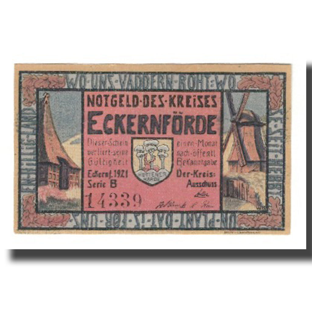 Banconote, Germania, Eckernförde Kreis, 50 Pfennig, paysage, 1921, SPL-