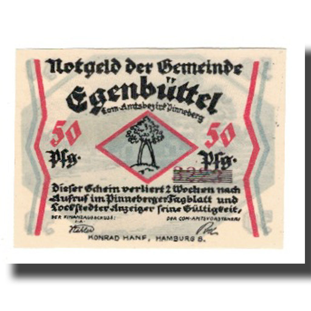 Geldschein, Deutschland, Egenbüttel Gemeinde, 50 Pfennig, Maison, 1921, VZ