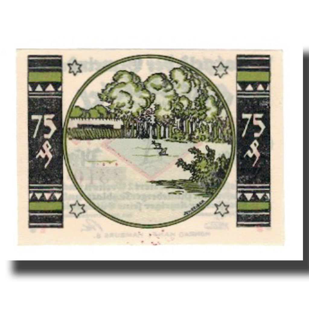 Banknote, Germany, Egenbüttel Gemeinde, 75 Pfennig, Arbres, 1921, AU(55-58)