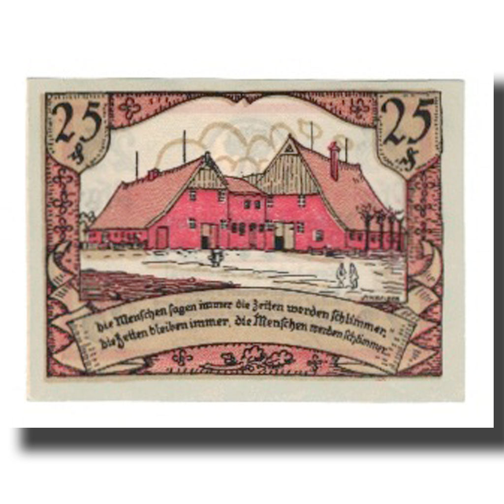 Banknote, Germany, Ellerbek, 25 Pfennig, Batiment, undated (1921), AU(55-58)