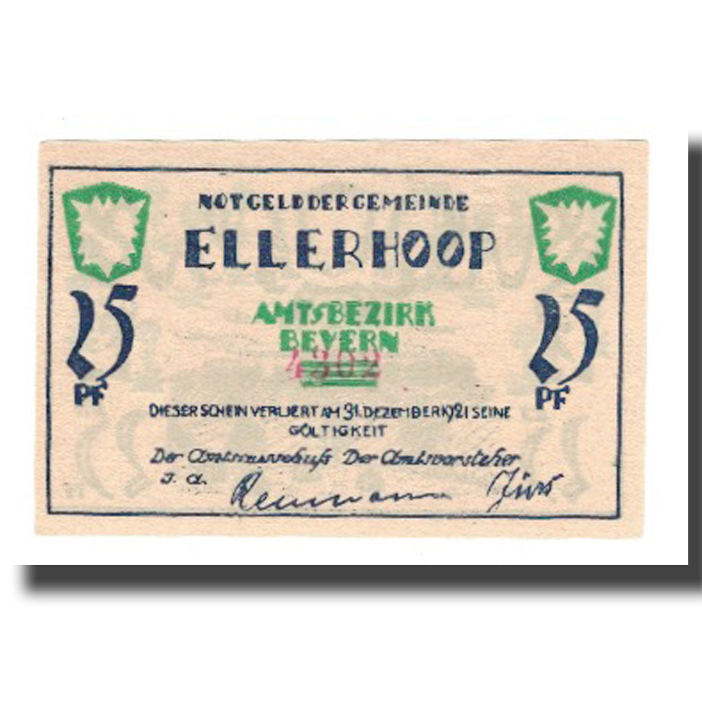 Banknote, Germany, Ellerhoop Gemeinde, 25 Pfennig, paysage, 1921, 1921-12-31