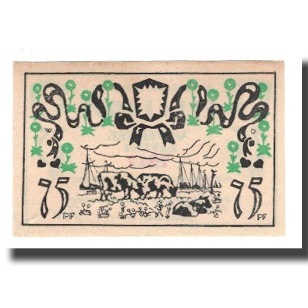 Banknote, Germany, Ellerhoop Gemeinde, 75 Pfennig, Vaches, 1921, 1921-12-31