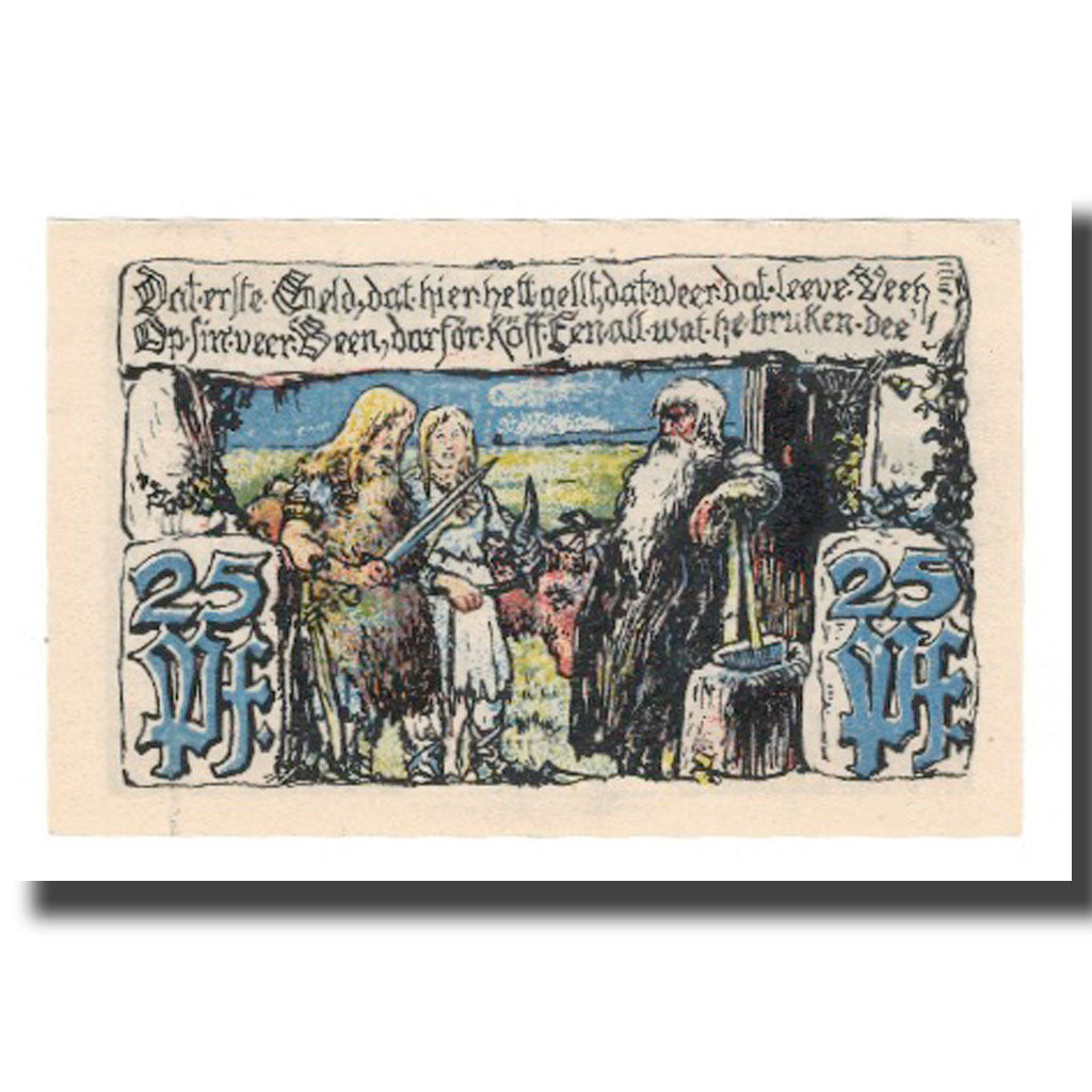 Banknote, Germany, Elmshorn Stadt, 25 Pfennig, personnage, 1921 (1922)