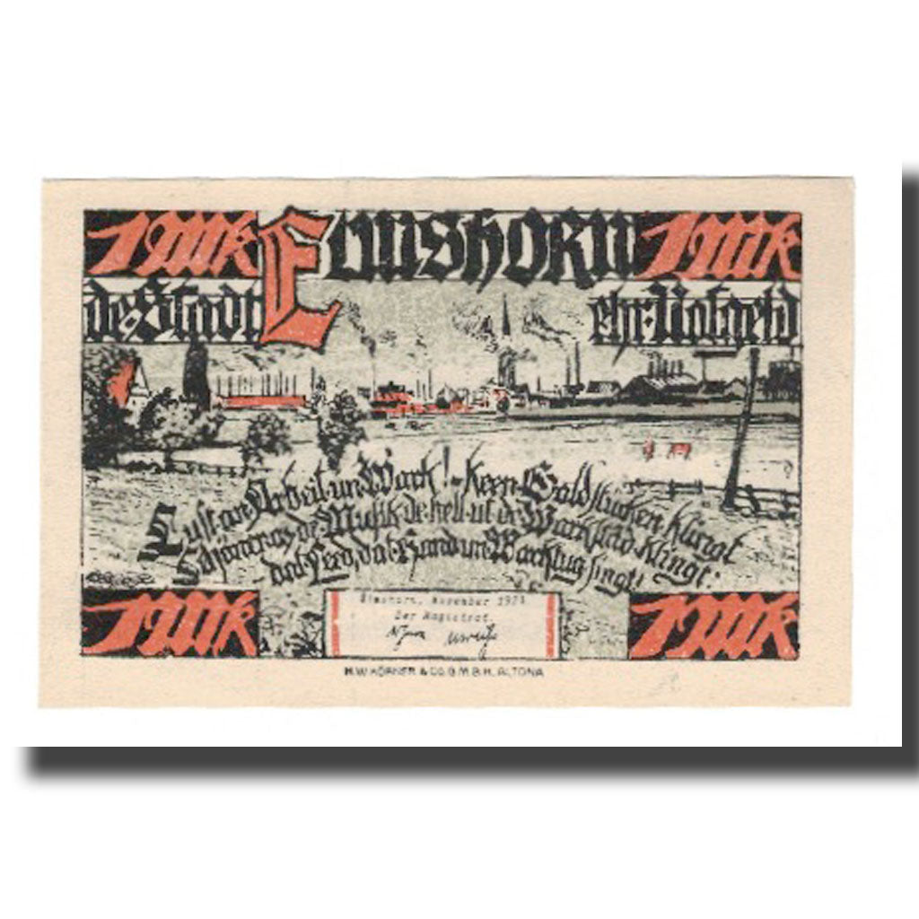 Geldschein, Deutschland, Elmshorn Stadt, 1 Mark, personnage, 1921 (1922), VZ