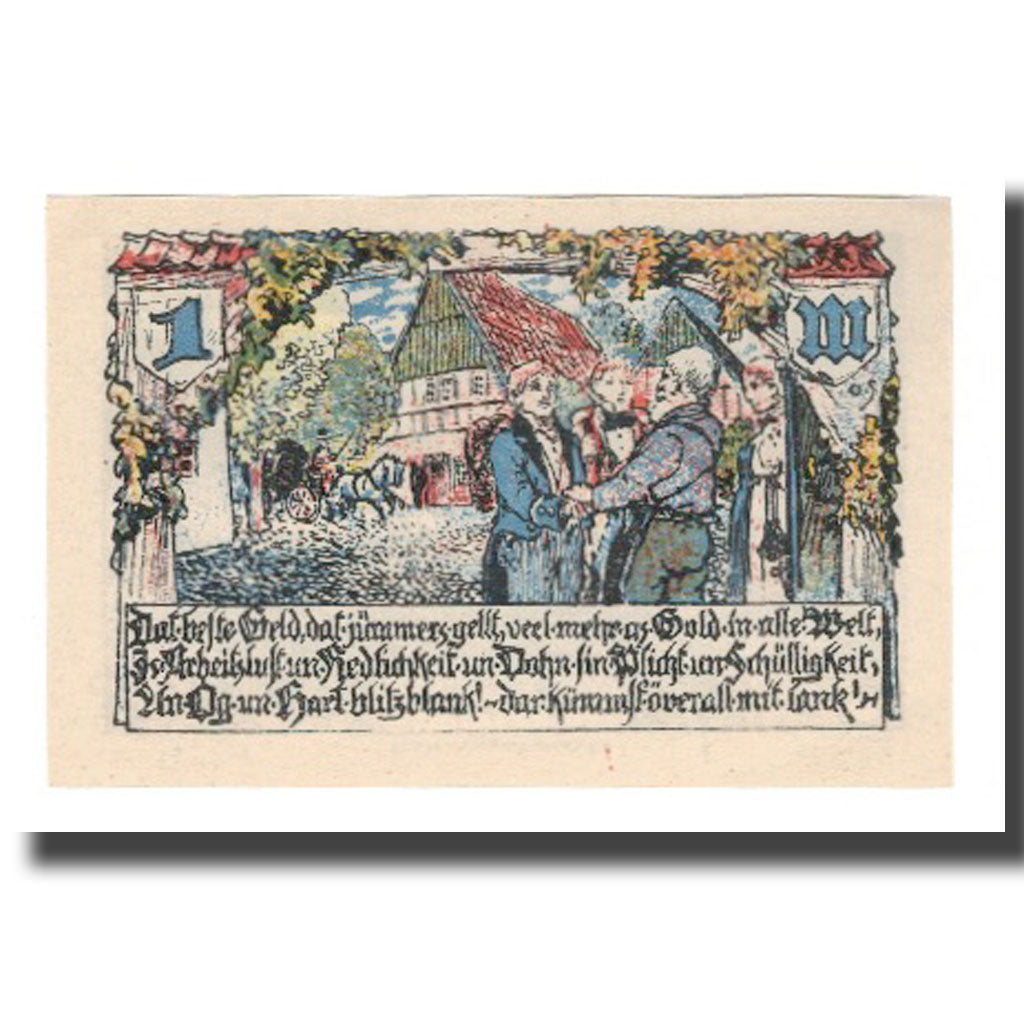 Geldschein, Deutschland, Elmshorn Stadt, 1 Mark, personnage, 1921 (1922), VZ
