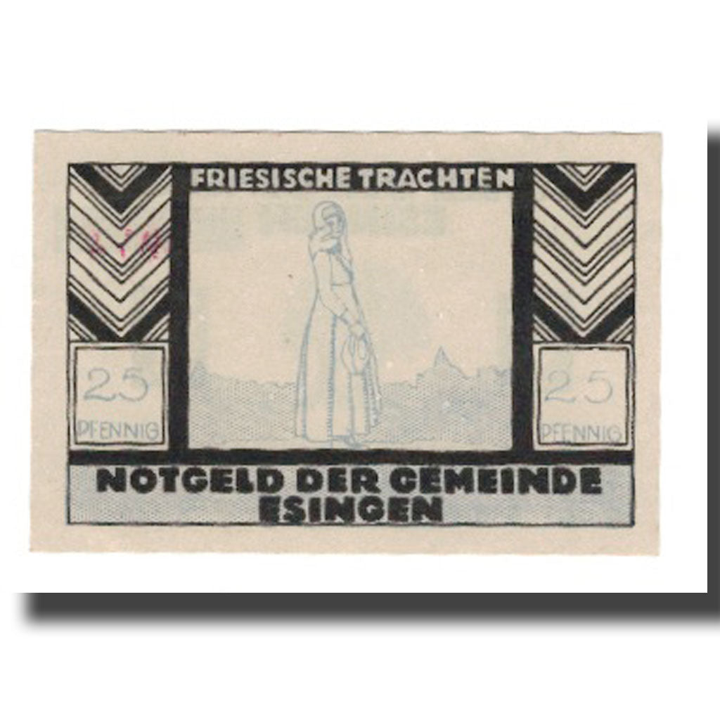 Banknote, Germany, Esingen Gemeinde, 25 Pfennig, personnage, 1921, AU(55-58)