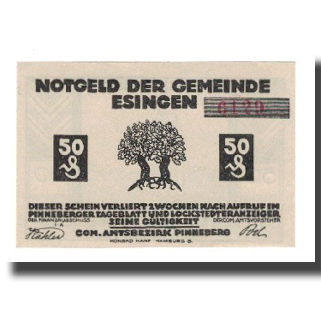 Banknote, Germany, Esingen Gemeinde, 50 Pfennig, personnage 2, 1921, AU(55-58)