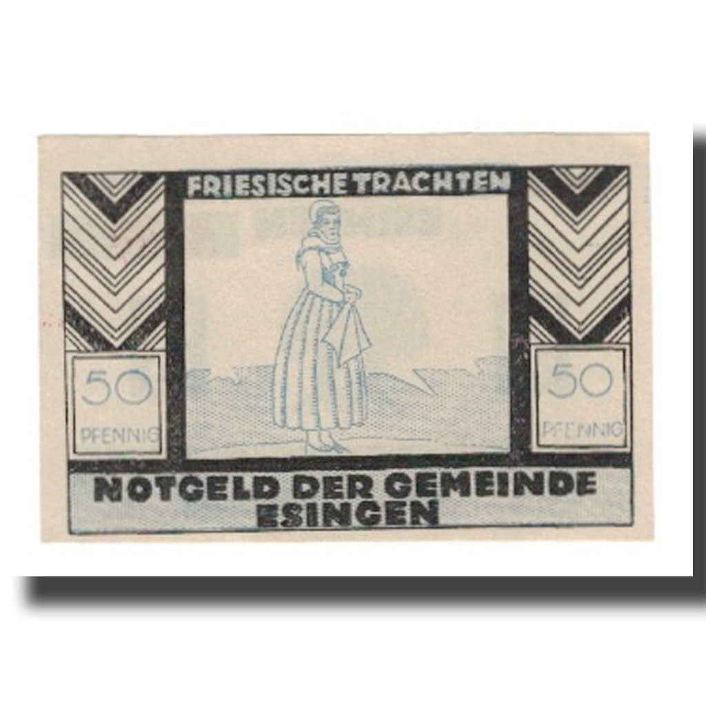 Banknote, Germany, Esingen Gemeinde, 50 Pfennig, personnage 2, 1921, AU(55-58)