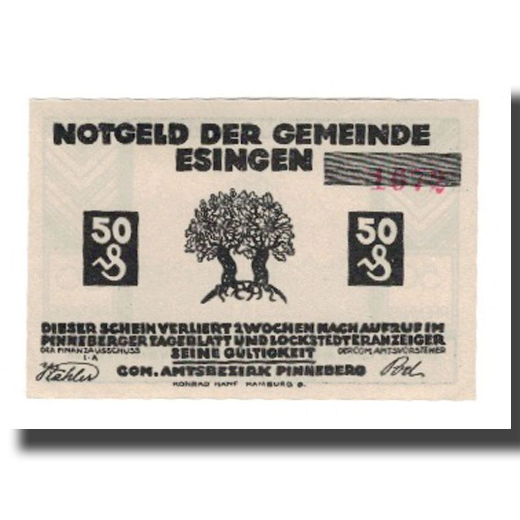 Banknote, Germany, Esingen Gemeinde, 50 Pfennig, personnage 3, 1921, AU(55-58)