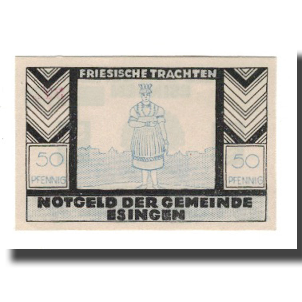 Banknote, Germany, Esingen Gemeinde, 50 Pfennig, personnage 3, 1921, AU(55-58)