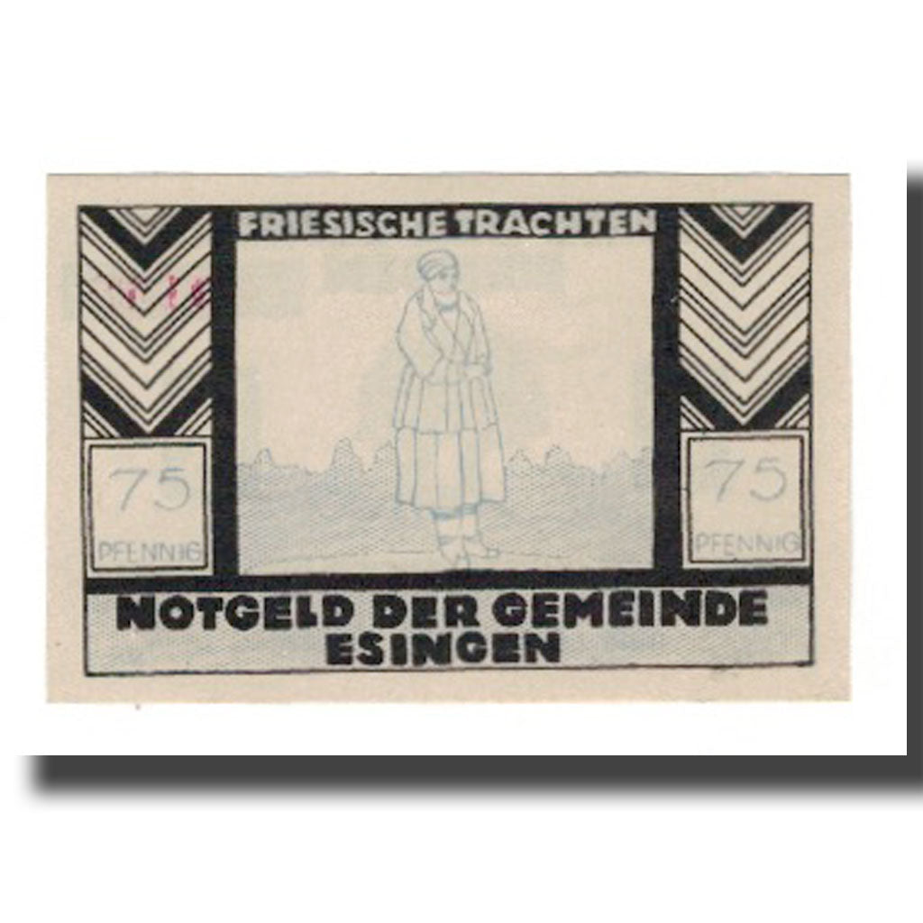 Banknote, Germany, Esingen Gemeinde, 75 Pfennig, personnage 4, 1921, AU(55-58)