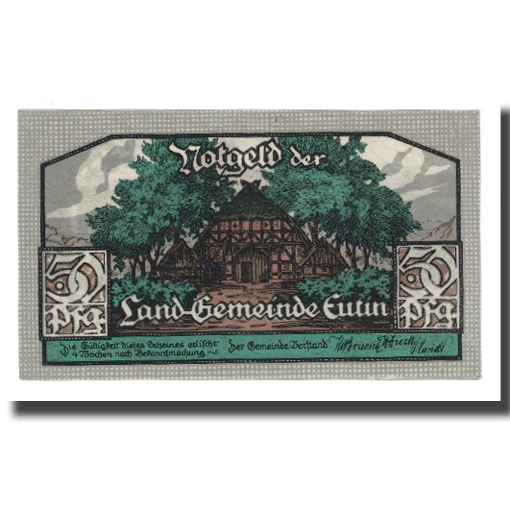 Banknote, Germany, Eutin Land Gemeinde, 50 Pfennig, chevaux, 1921, AU(55-58)