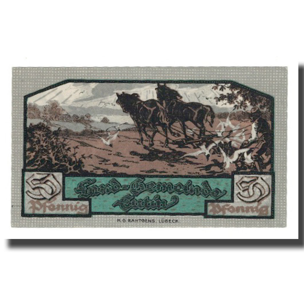 Banknote, Germany, Eutin Land Gemeinde, 50 Pfennig, chevaux, 1921, AU(55-58)